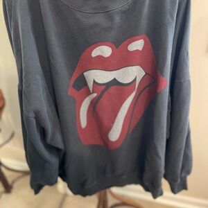 American Eagle Outfitters Black Sweater with Red Graphic